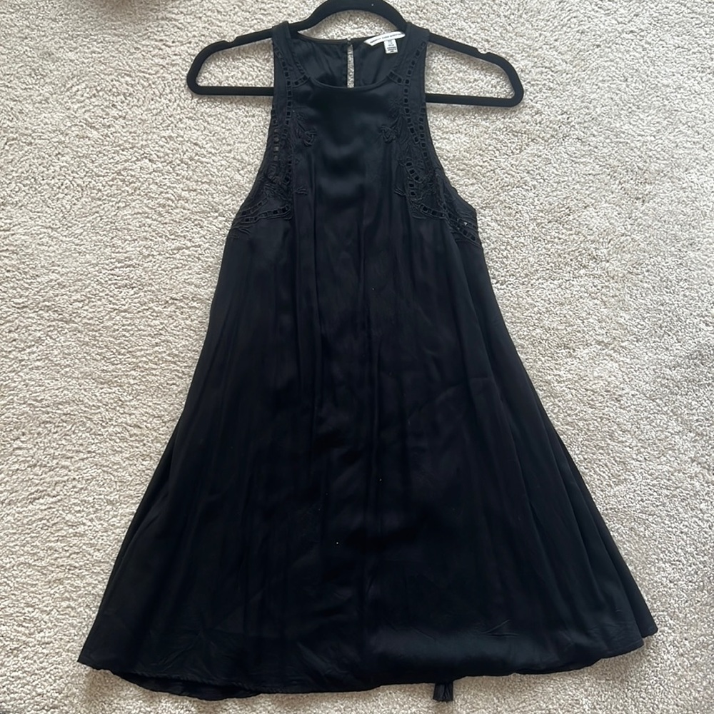 Black dress with side tassels